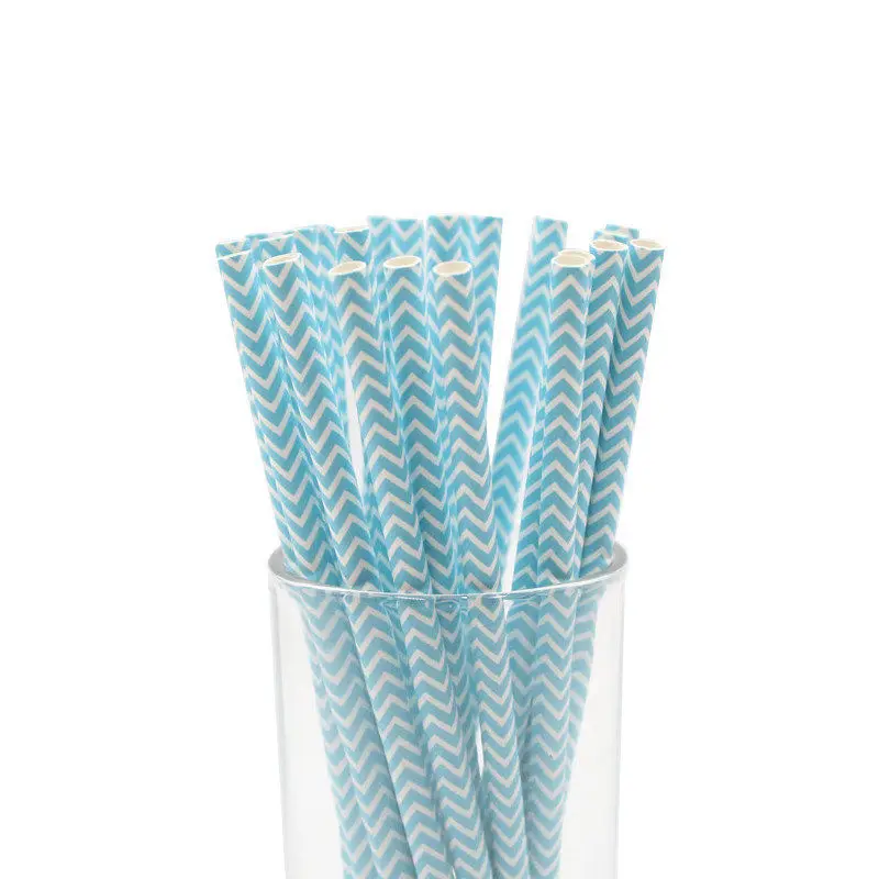 Paper Straw 25pcs 10 шт. 7-дюймовый синий тарелки в горошек Baby Shower День рождения одноразовая посуда Бумага чашки дети мальчики выступает Свадебная вечеринка поставки - Цвет: Paper Straw 25pcs