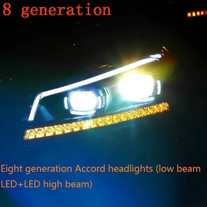 Automovil Assessoires Luces Para авто автомобили дневные ходовые светодиодные передние противотуманные фары автомобильные фары в сборе для Honda Accord - Цвет: MODEL Q