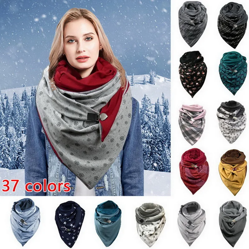 2021 Fashion Women Printing Button Soft Wrap Casual Warm Scarves Shawls hot sale scarves Women Plain Scarves Dropshipping