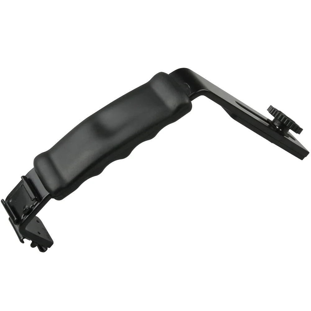 

Heavy Duty Support Camcorder Dual Hot Shoe Video Grip Camera Holder DV Photo Accessory Flash Bracket DSLR L Shaped