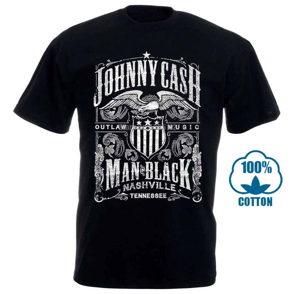 Мужская футболка Outlaw Music забавная Футболка Джонни Кэша новинка женская | одежда