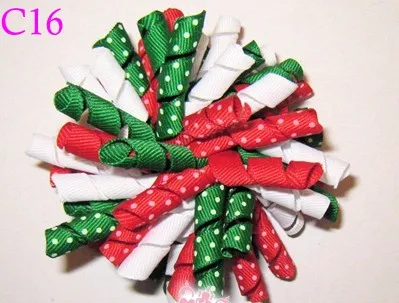 15 шт. рождественские банты для волос карамельный тростник бант Санта заколка для волос олень праздник Счастливого Рождества праздничные волосы бант