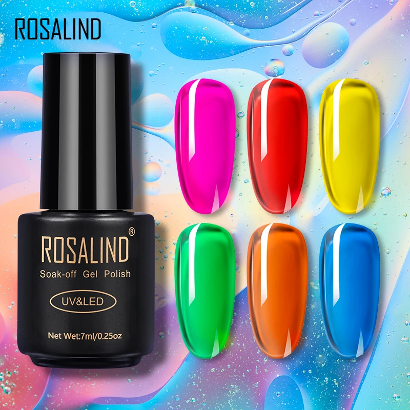 Гель-лак для ногтей ROSALIND из глянцевого стекла желе все маникюра отмачиваемый