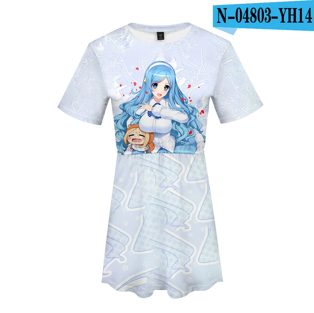 Himouto! Платье Umaru-chan, сексуальный костюм,, 2 платья с короткими рукавами, высококачественное Повседневное платье для женщин, уличная одежда большого размера - Цвет: C