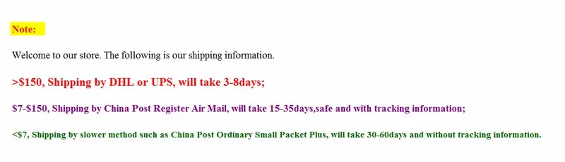 shipping method