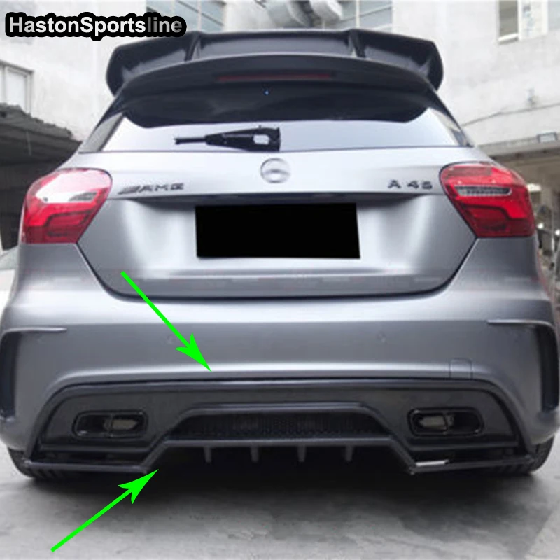 R style, задний бампер из углеродного волокна, спойлер, диффузор, сплиттер для Mercedes Benz W176 A45 A250 A260 AMG 2013-, автомобильный стиль