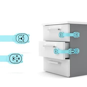 

1PC Lengthened Anti-finger Baby Safety Protector Child Cabinet Locking Plastic Lock Protection Locking From Doors Drawers