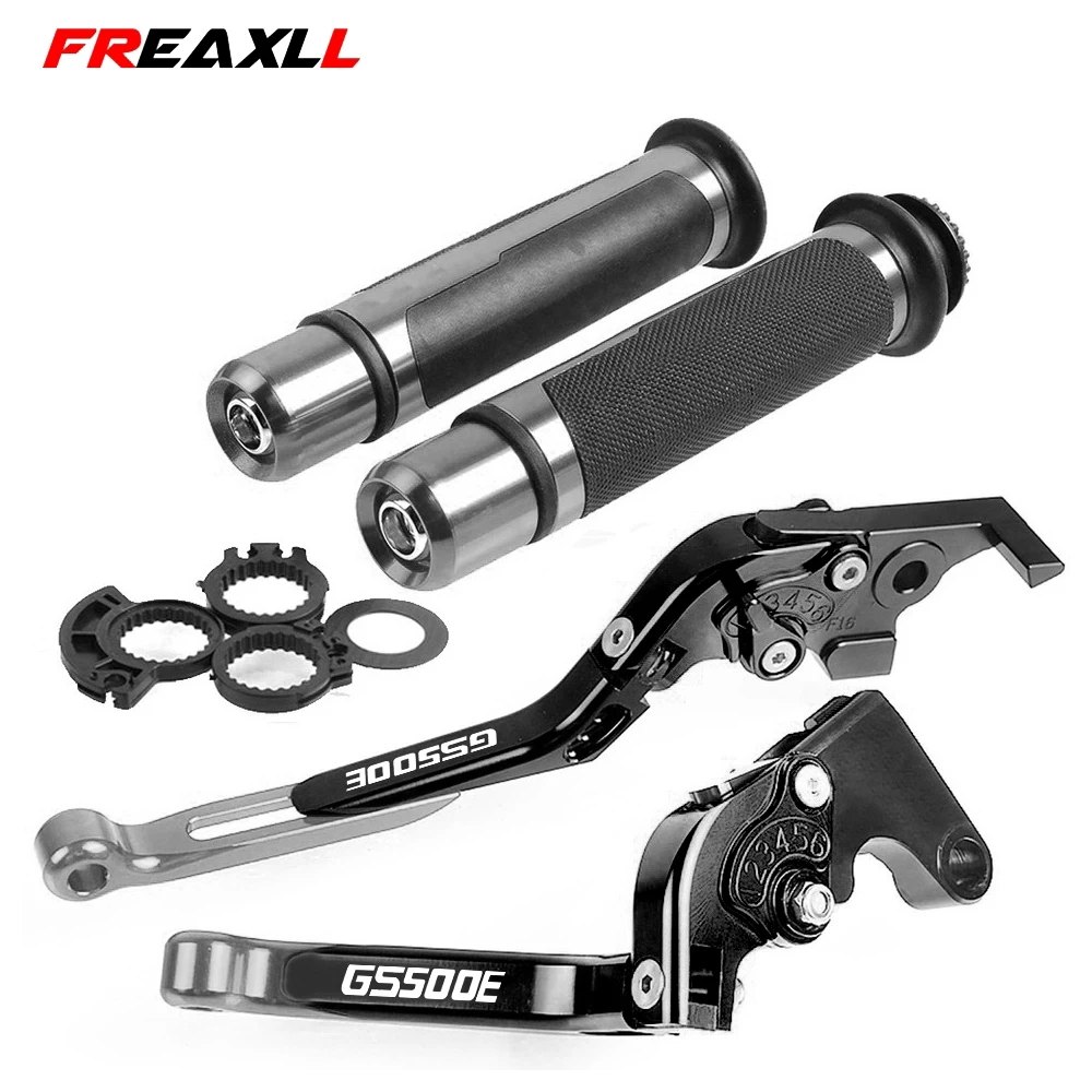 Motorcycle Adjustable Folding Brake Clutch Levers Handlebar Hand Grips Set For Suzuki GS500 GS500E
