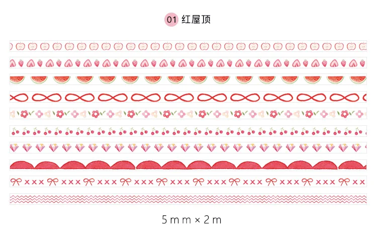 10 шт./партия Kawaii декоративные этикетки для скраббукинга милый тонкий цвет японский Васи клейкие ленты набор маскировки клейкие ленты Девушка канцелярские принадлежности