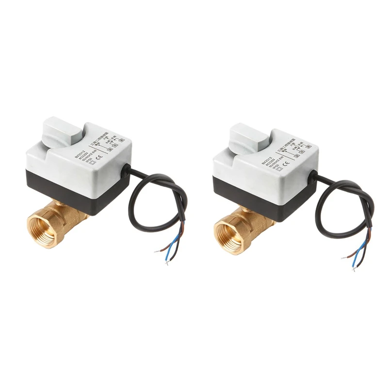 2 шт. Ac220V 2 Way 3 провода моторизованный шаровой клапан электрический привод с ручным переключателем-Dn25 и Dn20
