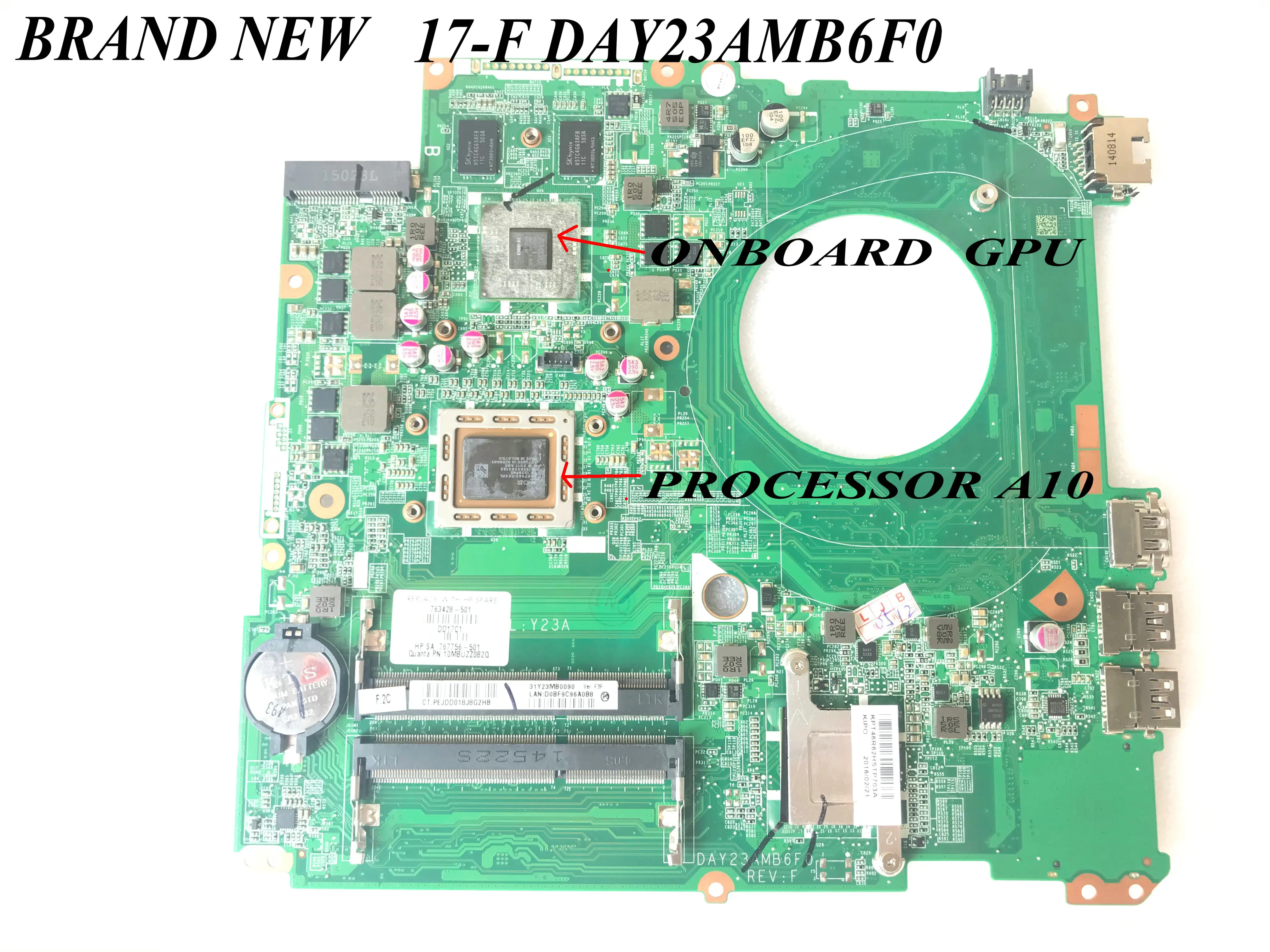 В наличии Совершенно новая материнская плата для ноутбука HP PAVILION 17-F 763428-501 DAY23AMB6F0