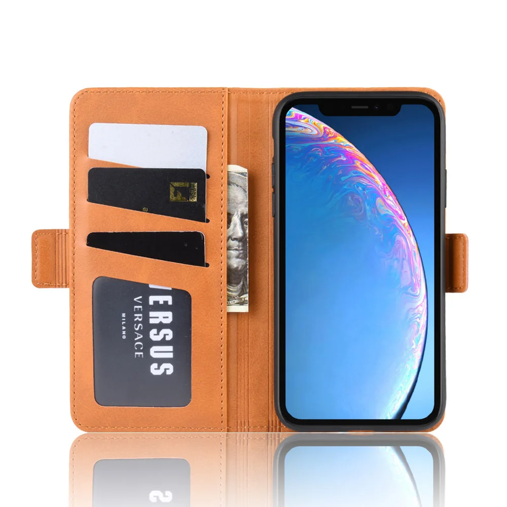 Кожаный чехол-книжка DUSH для iPhone 11/11pro/X/XR/XS Max, Магнитный чехол для телефона, чехол-бумажник для iPhone 7, карман для карт