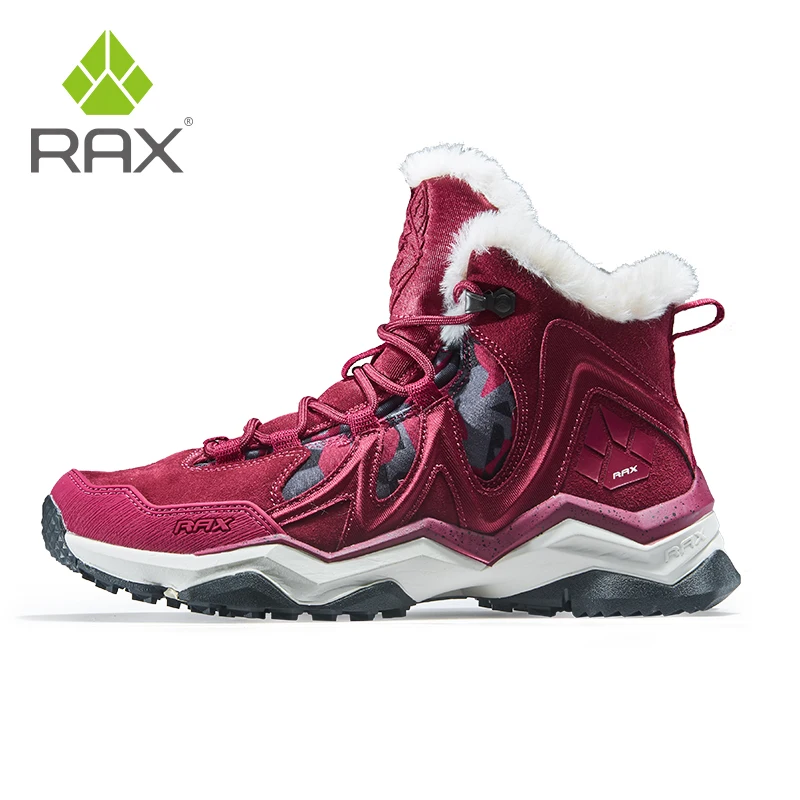 RAX-남성 하이킹 신발, 겨울 방수 야외 스니커즈, 남성 가죽 트레킹 부츠, 트레일 캠핑 등산 스노우 스니커즈, 여성