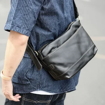 

Vintage Leather Men's Bag Crossbody Bag Crazy Horse Leather Messenger Bag Amekajii Work Bag Handmade