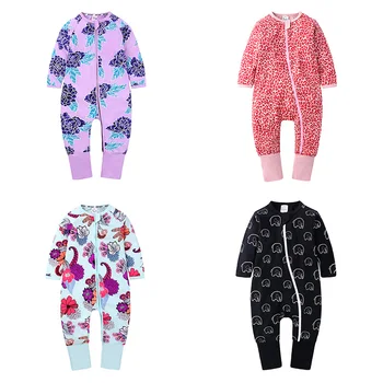

Cartoon Floral Baby Romper Cotton Zipper Baby Clothes Unisex Short Sleeve Newborn Clothes Spring Toddler Rompers 6-24 Months
