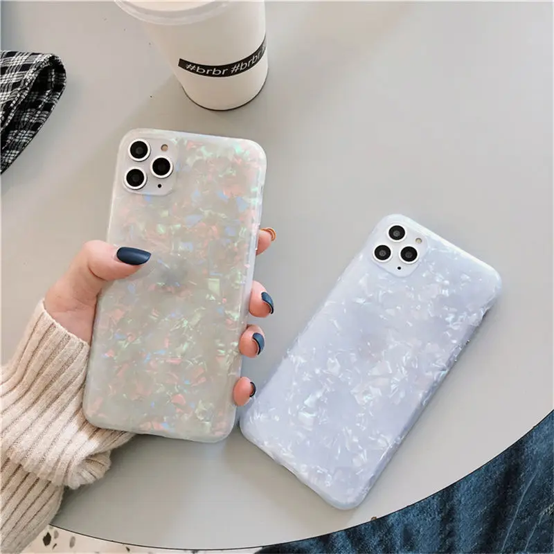 Glitter Dream Shell Pattern Case For iPhone 12 11 13 Pro Max XR XS Max X 8 7 Plus Soft IMD Silicone Cover For iPhone 11 12 Pro iphone 13 pro max clear case