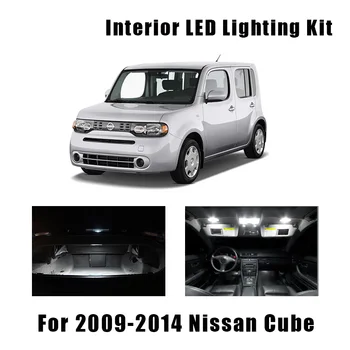 

10 Bulbs White Interior LED Map Dome Ceiling Light Kit Fit For 2009-2012 2013 2014 Nissan Cube Trunk Cargo License Plate Lamp