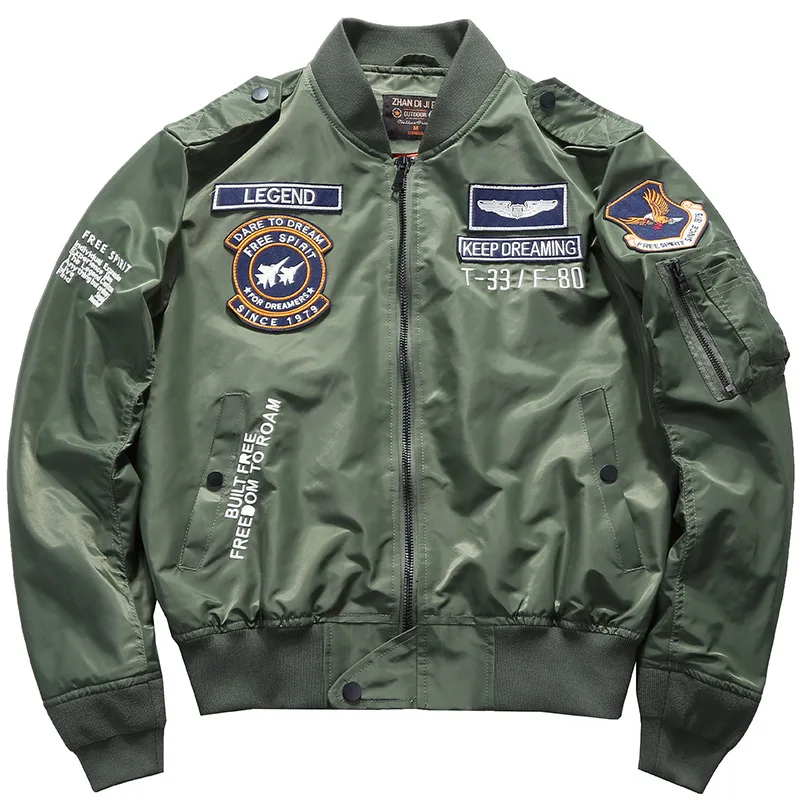 Hip hop Jacket Men High quality Thick Army Navy White Military motorcycle Ma-1 aviator Pilot Men Baseball Bomber Jacket Men stone island jacket