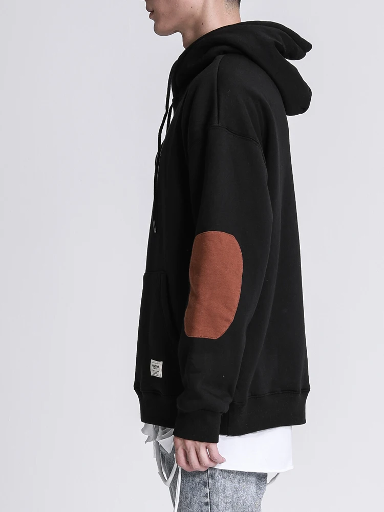 OSCN7 High Street Casual Fleece Hoodies Men Winter Plus Size Streetwear Harajuku Oversize Hooded Sweatshirt Mens 6A035