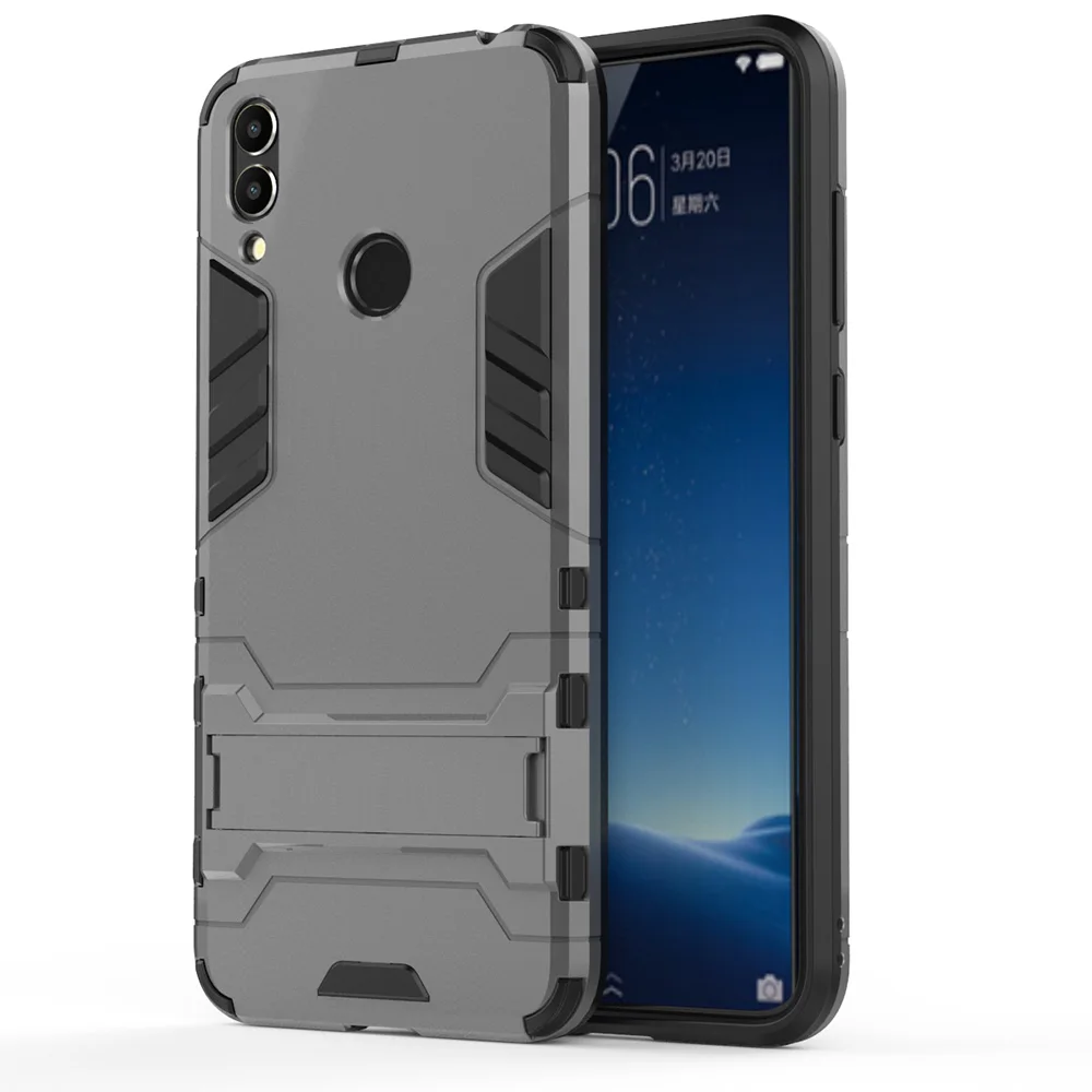 Peaktop для huawei Honor 8C резиновый корпус робот Броня телефон оболочка Защитная жесткая задняя крышка для Honor 8C 8 C Силикон+ ТПУ оболочка - Цвет: Gray