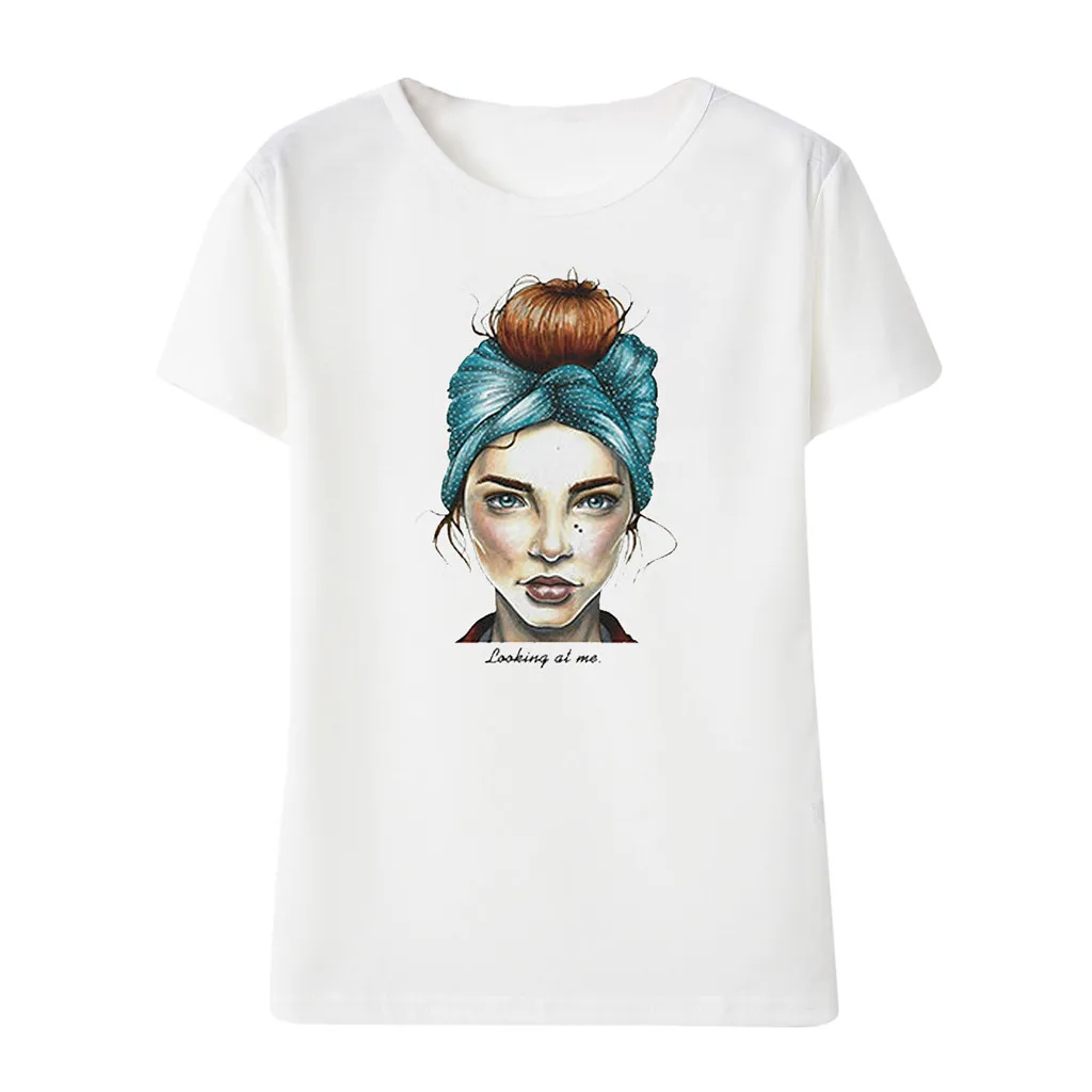Nice Fashion Cool Print Female T-shirt White Cotton Women Tshirts Tunic Tee Tops Summer VogueHarajuku T Shirt Femme Top