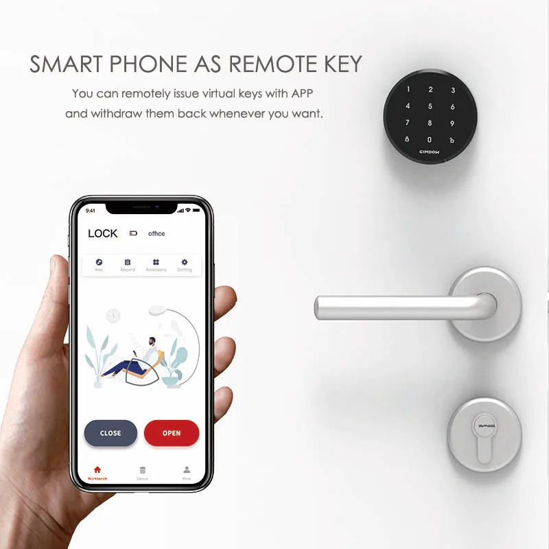  For Airbnb Lock GIMDOW Smart Door Lock Password Lock Include Password Disk Electric Hotel Lock Elec - 4000147410557