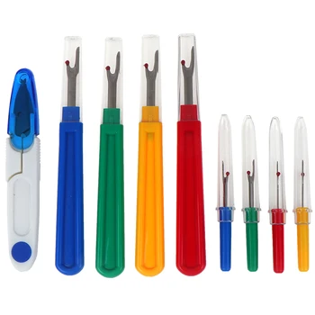 

9pcs Seam Ripper Stitch Unpicker With Plastic Handle Thread Cutter DIY Sewing Remover Combination Cross Embroidery Tools