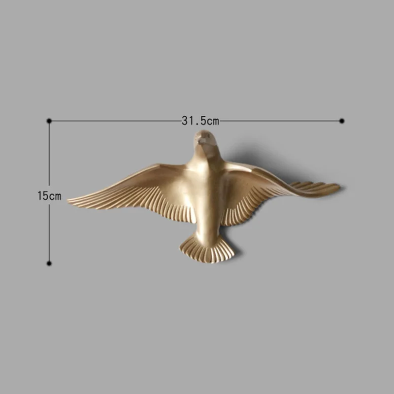 Gold D Европейский Креативный резиновый Настенный 3D орнамент в виде чайки, птицы, Настенная Наклейка для гостиной, телевизора, фоновое украшение, подвеска в виде животного - Цвет: Gold D