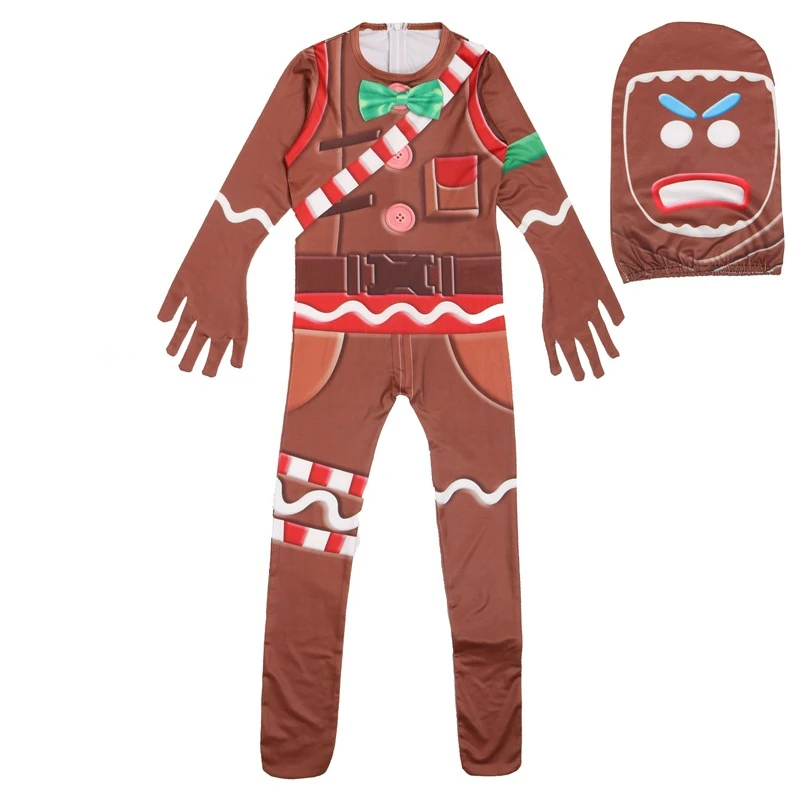 Игра MERRY MARAUDER Косплей костюмы имбирный человек детские комбинезоны с головной убор маска вечерние Хэллоуин Рождественский костюм