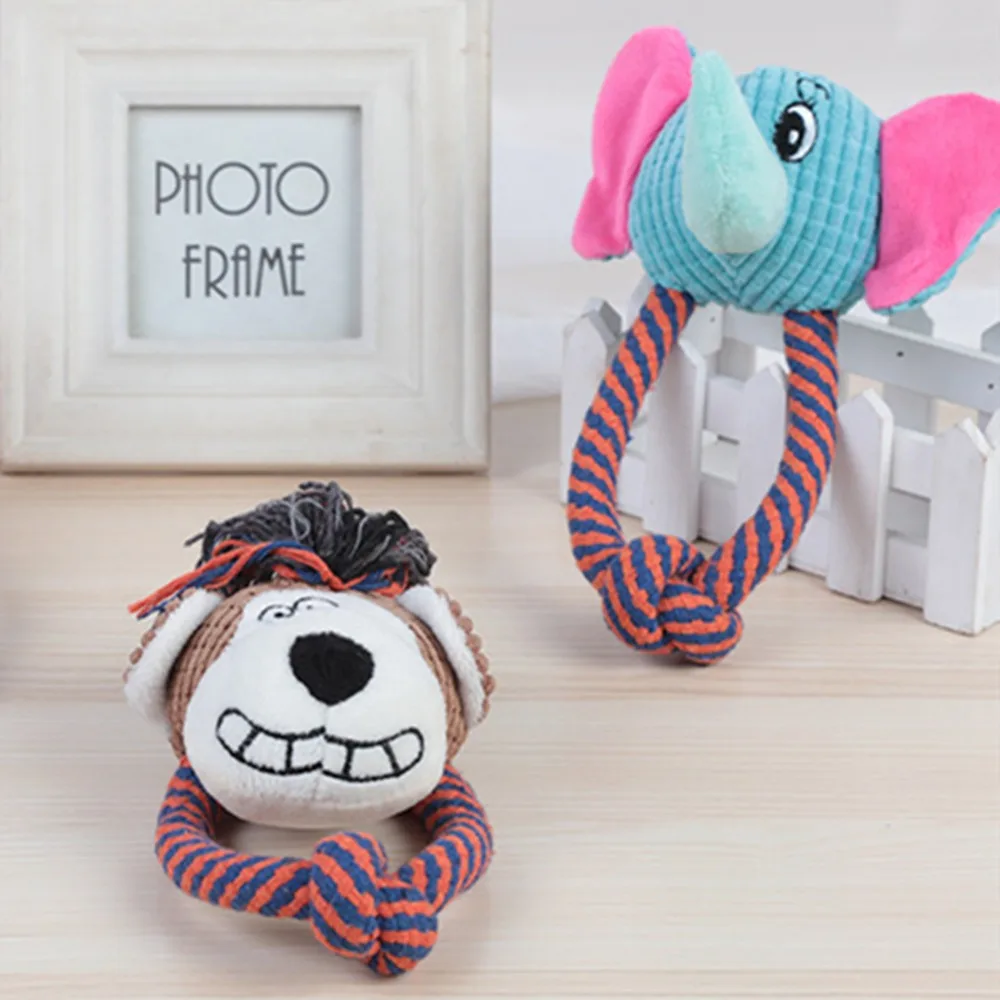 

Pet Elephant Variety Animal Shape Plush Chewing Grinning Dog Toy Puppy Toy Cleaning Teeth Interactive Dog Chew Plush Toys