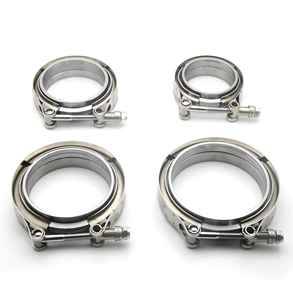 

2.5" 3.0 " 3.5" 4.0" Inch SUS 304 Steel Stainless Exhaust V Band Clamp Flange Kit Quick Release Clamp Flange