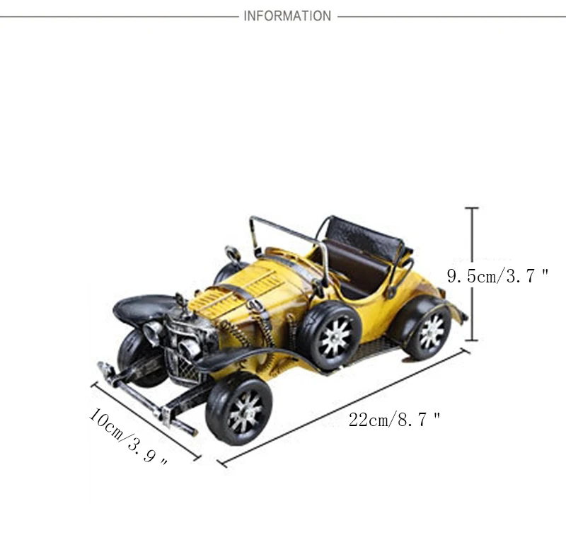 Винтаж ручной работы классическая модель автомобиля ювелирные изделия элемент декора из кованого железа автомобиля статуя Ретро автомобиля миниатюрная мебель для дома украшения