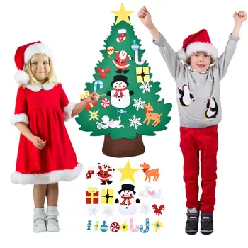 

DIY Felt Christmas Tree Artificial Pendants Wall Hanging Decoration Stickers Xmas Home Ornaments Kids Toys