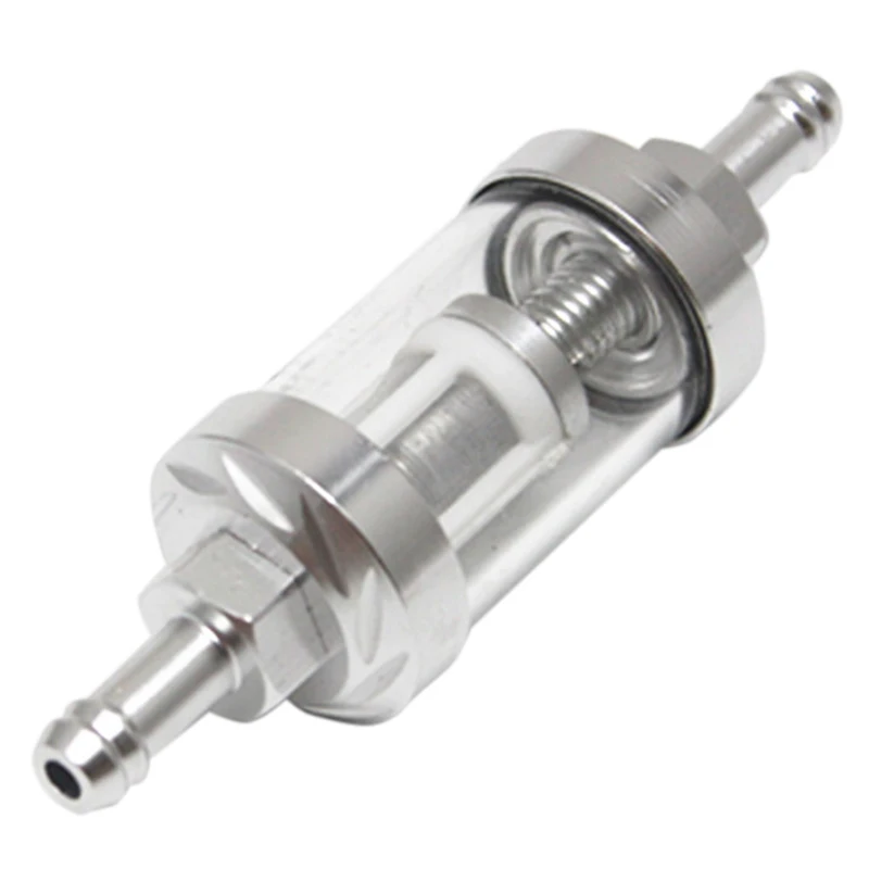 

Aluminum Alloy Glass Motorcycle Gas Fuel Gasoline Oil Filter Moto Accessories For Atv Dirt Pit Bike Motocross Silver