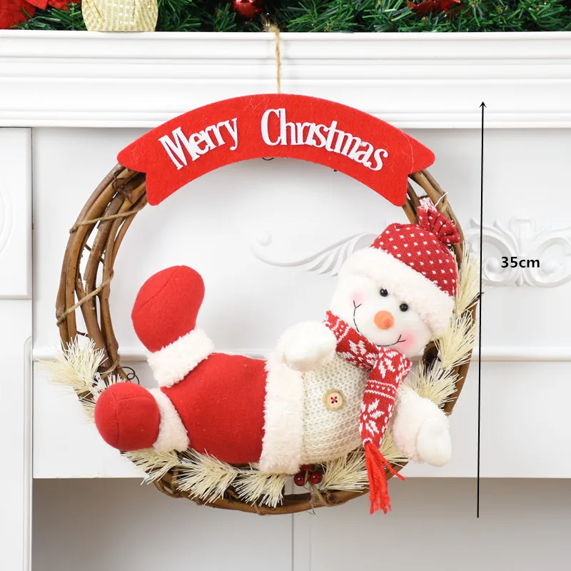 21902Snowman Рождественское украшение Санта Клаус Снеговик олень кукла украшения кулон Рождественский подарок на год Regalos De Navidad для дома - Цвет: 21902Snowman