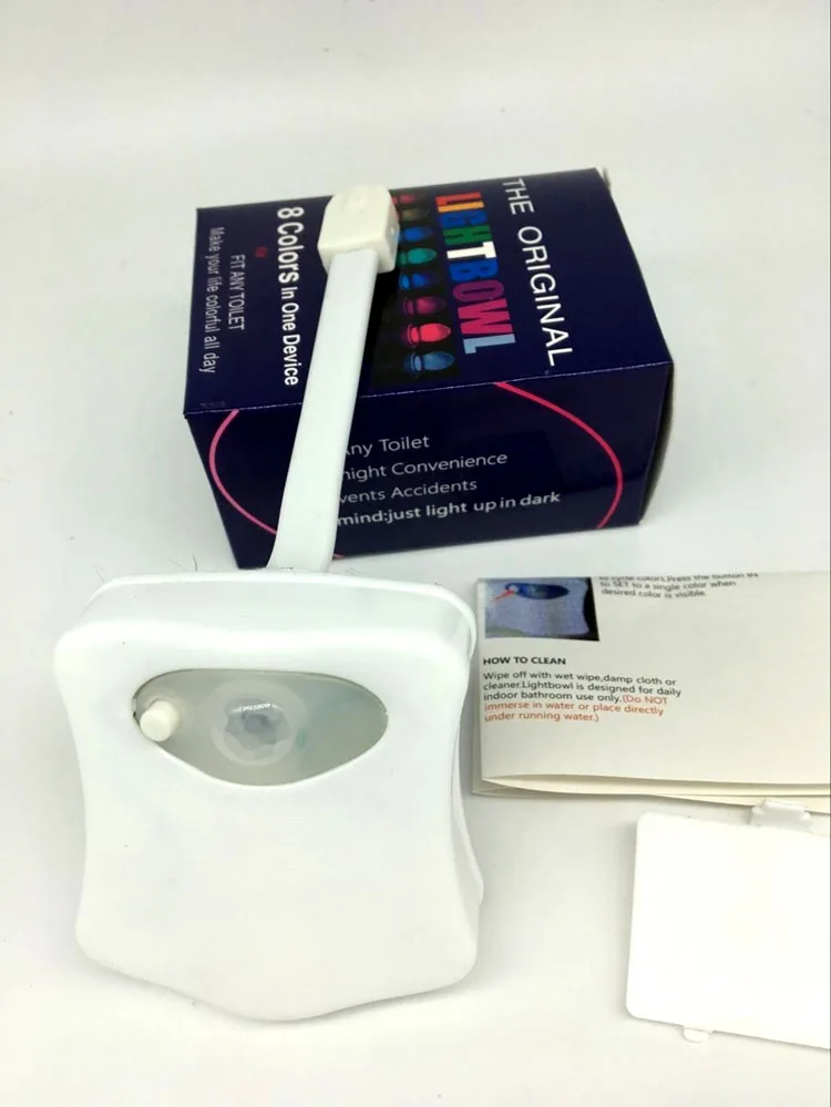 Smart PIR Motion Sensor Toilet Seat Night Light 8 Colors Waterproof Backlight For Toilet Bowl LED Luminaria Lamp WC Toilet Light