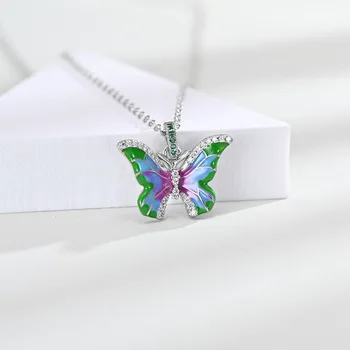 

Luxury Enamel Jewelry for Women Elegant Butterfly Pendant Wedding Party Jewelry