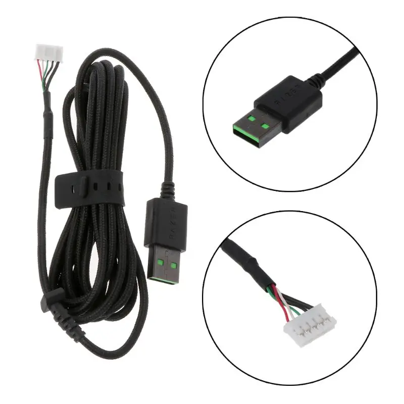 

Durable Nylon Braided Line USB Mouse Cable Replacement Wire for razer DeathAdder Elite Wired Gaming Mouse U4LD