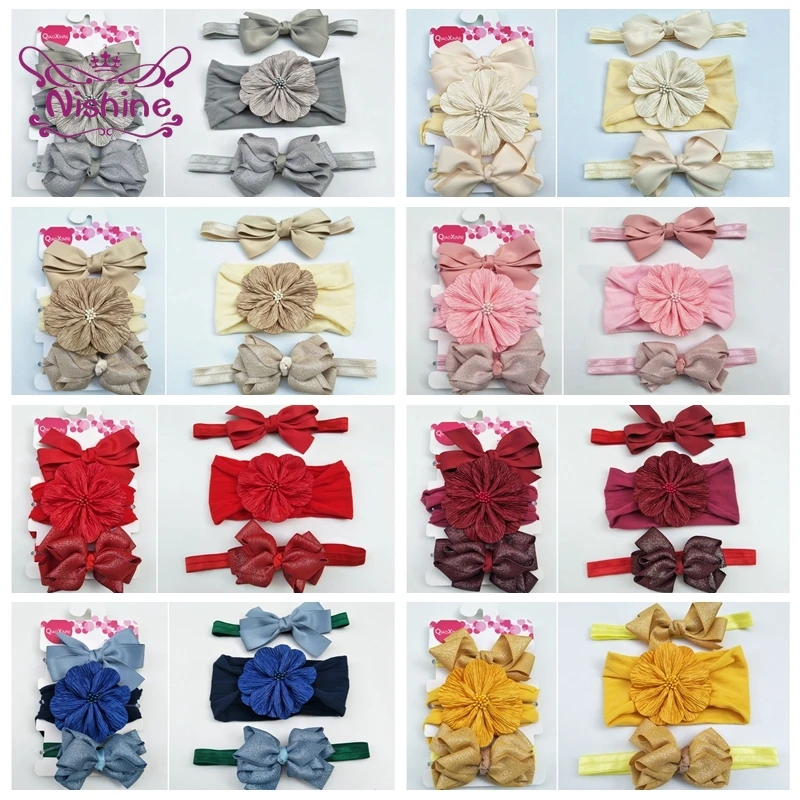 

Лента для волос эластичная с цветами, 3 шт./лот