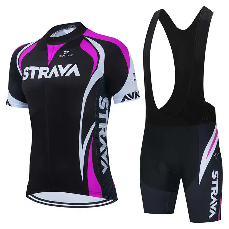 NEW 2021 Team STRAVA Cycling Jersey 19D Bib Set Bike Clothing Ropa Ciclism Bicycle Wear Clothes Mens Short Maillot Culotte | Спорт и