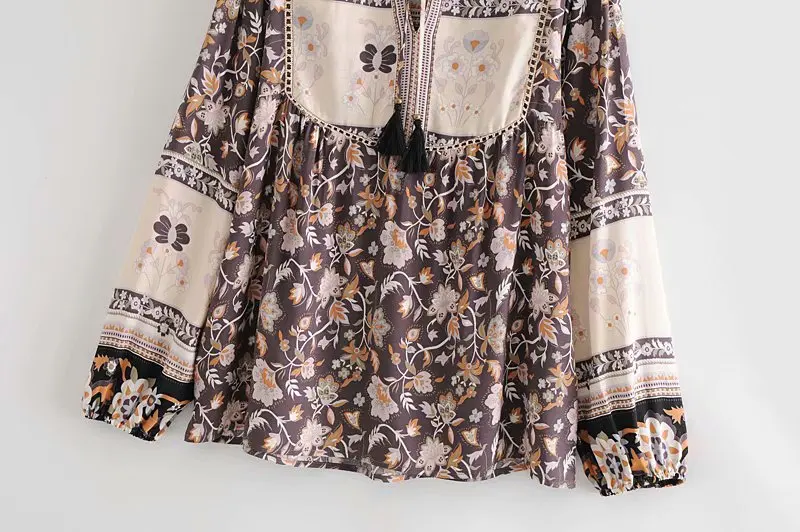 2020 Autumn Womens New 2 Piece Set Dress Lacing Up Fashion Long Cotton Dress Long Sleeve Floral Tassel Classic Midi Dress Mujer