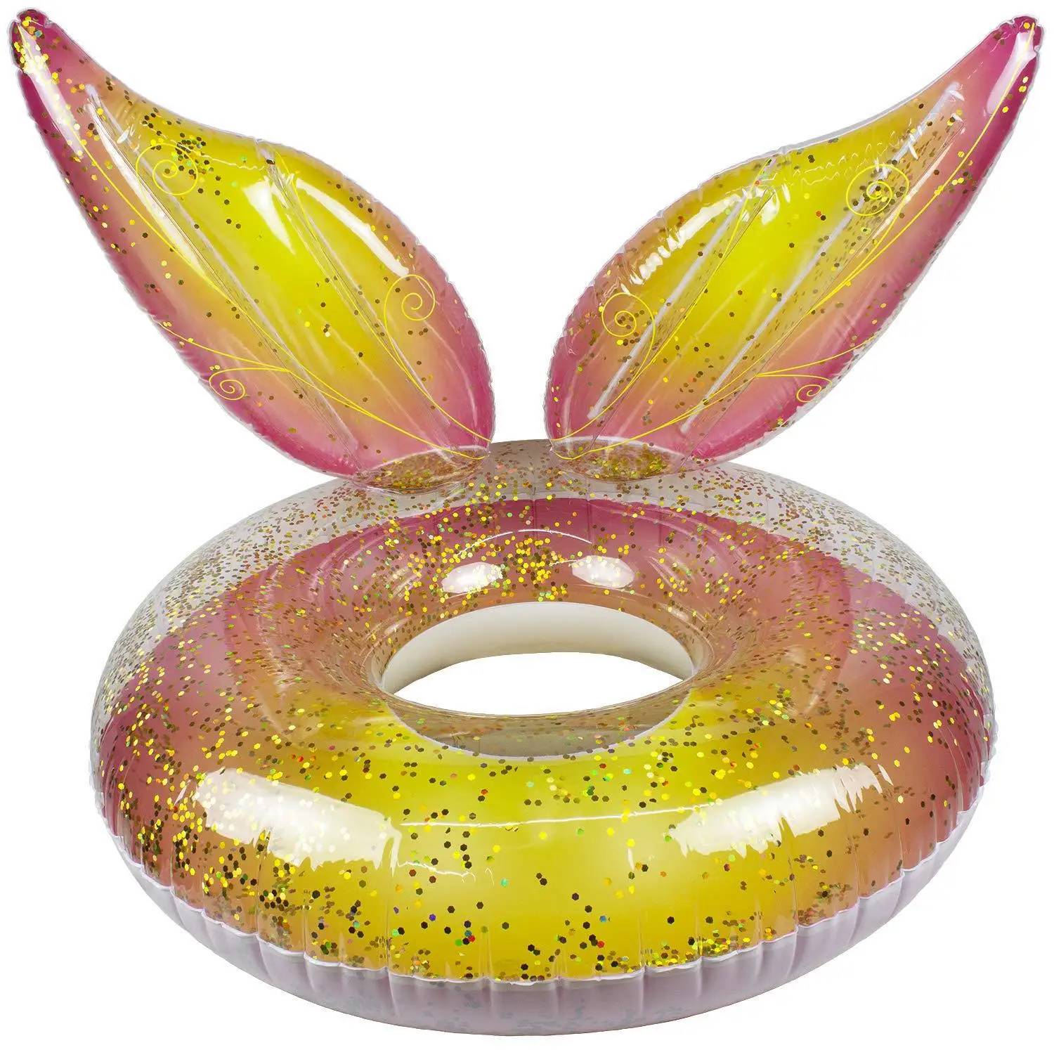 

Manufacturers Profession Customizable Inflatable Swim Ring PVC Paillette Mermaid Swim Ring Fish Tail Water Wing Overwater Floati