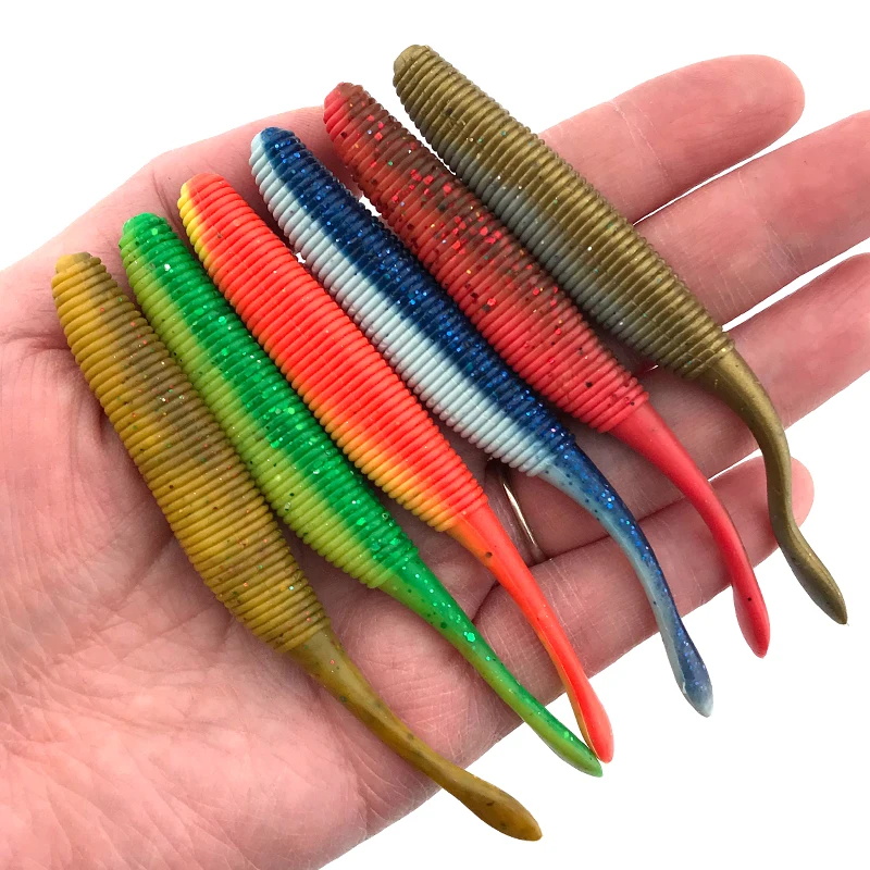

OBSESSION 5pcs/bag 100mm 5g Soft Worm Bait Artificial Needle tail Silicone Swimbait Worm Lure Pesca Wobblers Fishing Tackle