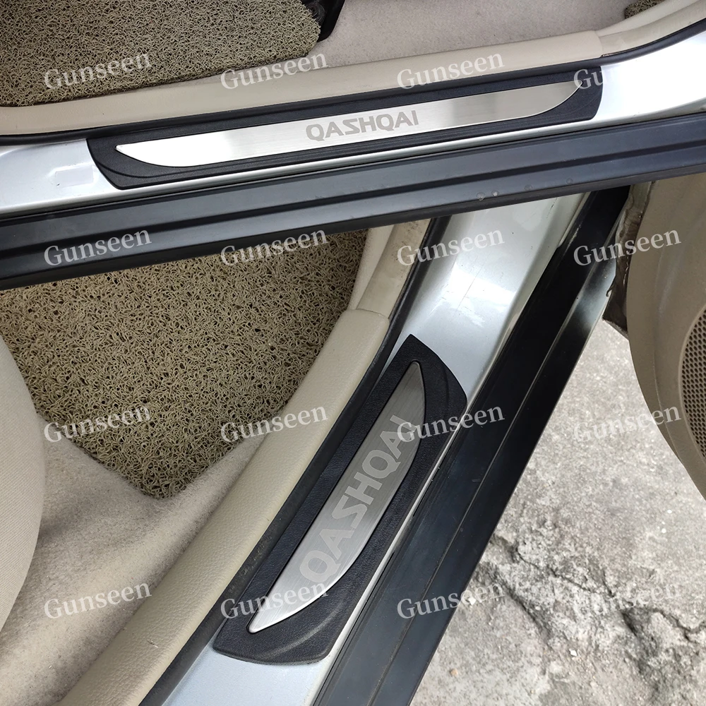 

Для Nissan Qashqai J11 аксессуары 2015 2017 2022 сталь пластиковый порог планки потертости пластины защита автомобиля стикер Стайлинг
