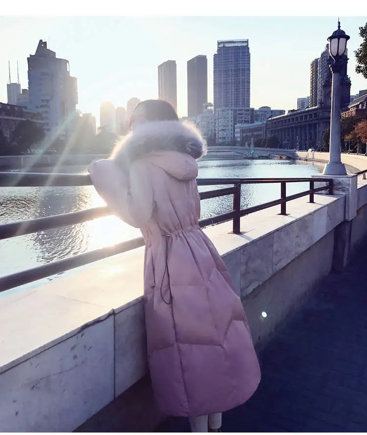 Heydress, зимний однотонный пуховик, длинная одежда для девушек, меховой воротник, Толстая Теплая Повседневная Верхняя одежда, женское белое пуховое пальто