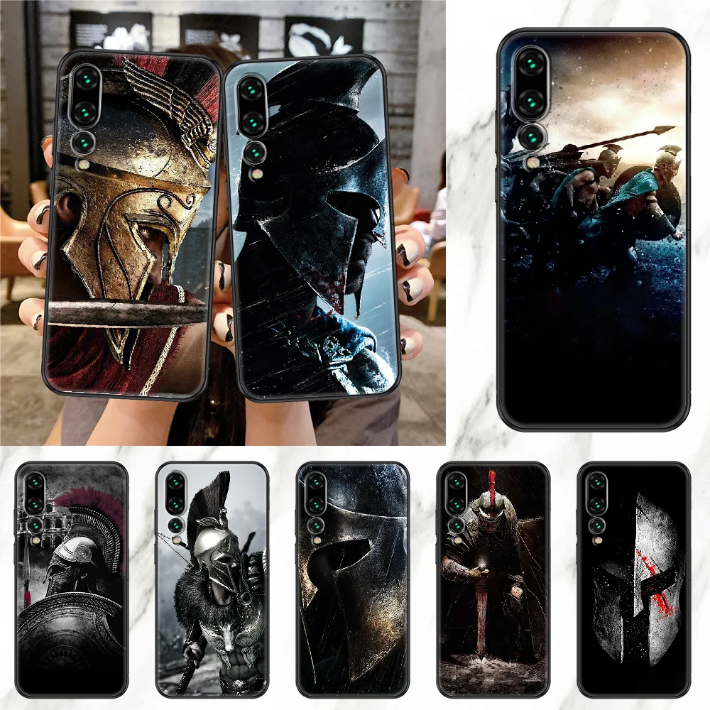 Чехол для телефона 300 Warrior Spartan Huawei P Mate P10 P20 P30 P40 10 20 Smart Z Pro Lite 2019 Черный Модный чехол