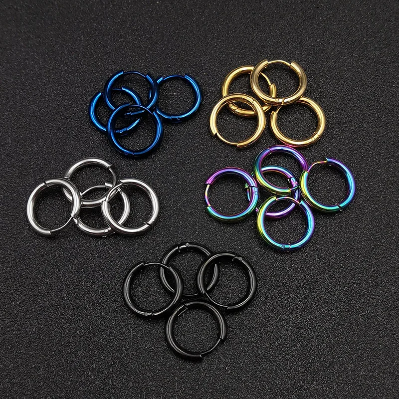 555Jewelry Orecchini A Cerchio In Acciaio Inossidabile 316L, Modello A Maglia Intrecciata Media, Diametro 25 Mm, Gioielli Ipoallergenici Per Donna