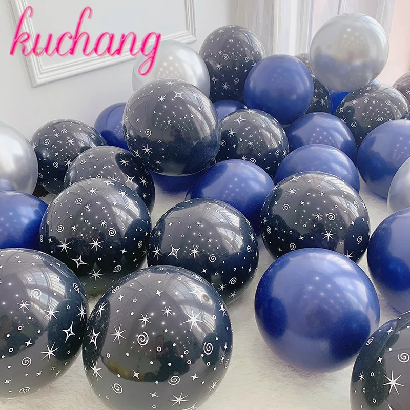 

10pcs 10inch Stars Printed Pearl Latex Balloons Transparent Starry Sky Balloon for Wedding Birthday Party Baby Shower Decoration