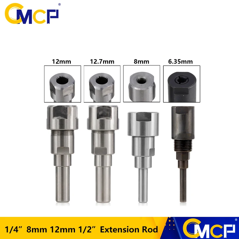 1pc 1/4&quot 8mm 12mm 1/2&quot Shank Router Bit Collet Extension For Engraving Machine Rod Woodworking Tools | Инструменты