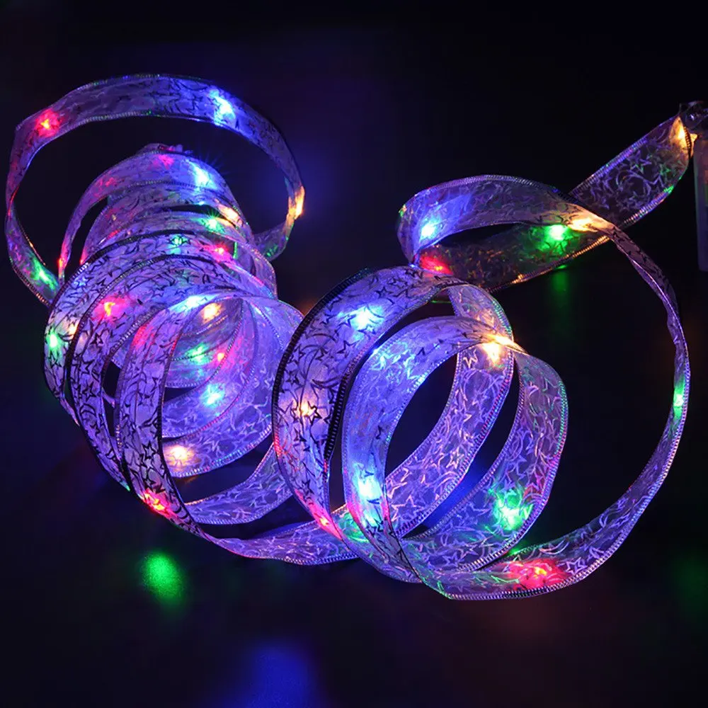 Colorful Lights 4 м светодиодный Рождественский праздничный светильник на батарейках светодиодная шелковая нить светильник s для дома и сада вечерние декоративные лампы с 40 светодиодными лампами - Испускаемый цвет: Colorful Lights